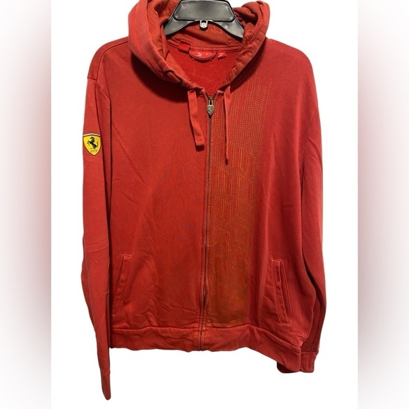 Puma Scuderia Men’s Ferrari Race Full Zip Hooded Jacket Stained Size Large - Picture 1 of 15